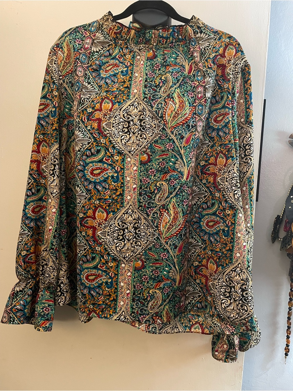 SHEIN Multicolor Paisley Floral Printed Blouse